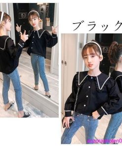 子供服 セットアップ おしゃれ 春 秋 女の子 上下セット シャツ+ジーンズ 2点セット プリンセス コーデ 切り替え キッズ ガールズ 120-170 ボトムス トップス * 上下セット