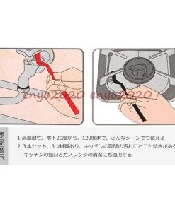 3本セット ブラシ ワイヤーブラシ キッチン コンロ 金属ブラシ * 台所用スポンジ、たわし