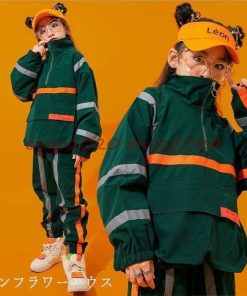 キッズ ダンス衣装 セットアップ ヒップホップ HIPHOP  子供 上下セット トップス ズボン パンツ ジャズダンス ステージ衣装 演出服  練習着 セール * 新体操ウエア