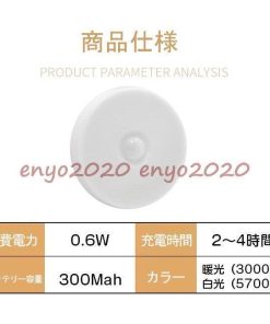 2点セット LEDライト 人感+光感センサーライト 照明 丸型 2022新春お祝い 充電式 省エネ Led クローゼットライト * 人感、明暗センサー