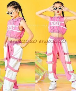 キッズダンス衣装 セットアップ ダンス衣装 キッズ へそ出し トップス パンツ 迷彩 女の子 ヒップホップ ガールズ 120-170 HIPHOP 発表会 応援団 * レッスンウエア