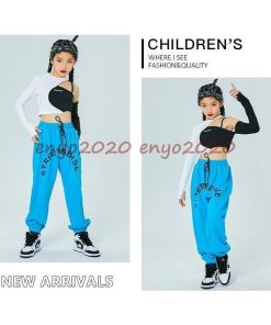 キッズ ダンス衣装 へそ出し 練習服 ヒップホップ トップス パンツ へそ出し ダンス衣装 子供 HIPHOP ジャズダンス 応援団 発表会 単品販売 体育祭 演出服 * レッスンウエア