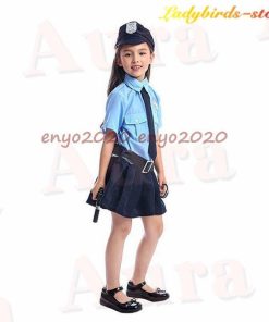 衣装 キッズ 警察服 ポリス 女の子 警察官 コスチューム 5点セット ポリス 演出服 警察制服 ポリス お巡りさん 幼稚園  コスプレ衣装 * キャラクター衣装