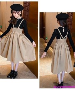 セットアップ 新作 女の子 春服 旅行 リゾート 2点セット Tシャツ+スカート オシャレ キッズ フォーマル 上下セット 長袖 120-170 ロングスカート 春着 秋着 * 上下セット