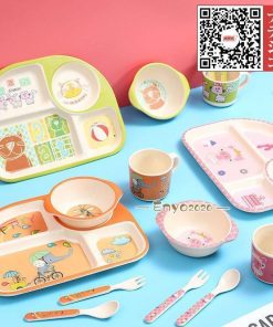 仕切り皿　お子様ランチプレート ベビー食器 フォーク  子供 離乳食　ランチ皿　キッズプレート 幼稚園 赤ちゃん スプーン 保育園  食器セット * お子様プレート、皿