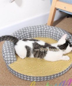 夏 猫用 猫犬用 藤むしろ むしろマット ペットマット 枕付き クッション 接触冷感 ひんやりマット 熱中症 暑さ対策 クールマット 大中小型犬 * その他犬用品