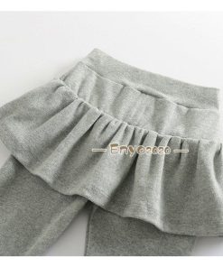 プリーツ スカッツ チュチュスカッツ 女の子 レギンスパンツ ボトムス スカート 子供服 重ね着 ロングパンツ パンツ キッズ 10分丈 フレア * スカート