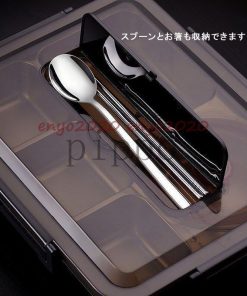 保温弁当箱 弁当バッグ 304ステンレス 5仕切り ランチボックス 食器 スプーン/お箸 付き 携帯便利 漏れ防止 学校 アウトドア 袋付き 会社 ピクニック * 弁当箱