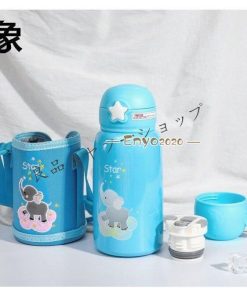 水筒 子供  2way ストロー 水筒 軽い  おしゃれ コップ付き 保温 保冷 通園 通学 550ml キッズ 男の子 女の子 カバー付 ボトル * 子ども用水筒