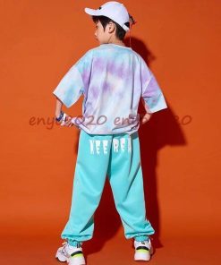 キッズ ダンス衣装  Tシャツ トップス パンツ ヒップホップ セットアップ HIPHOP 男の子 女の子 子供服 ズボン  ジャズダンス かっこいい チアガール 練習着 * レッスンウエア