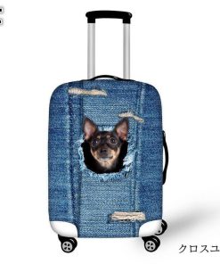 旅行用品 スーツケースカバー 個性的 3Dペット 犬 Dog 猫 Cat カワイイ S M L 18-20/22-24/26-28インチ対応/擦り傷 ターンテーブル 守る 汚れ 保護 * スーツケースカバー