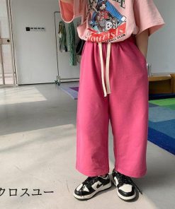 ストレートパンツ 子供 ゆったり ロングパンツ 男児 スウェットパンツ カジュアルパンツ スウェット 男の子 ワイドパンツ キッズ 女児 女の子 * 長ズボン、ロングパンツ