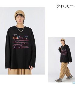 カットソー 長袖 メンズ プリント ティーシャツ 秋 Tシャツ 大きいサイズ 春 綿 ロンT ファッション * 長袖