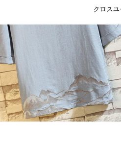 涼しい 五分袖 メンズ ｖネック 麻tシャツ ブルオーバ 夏 大きいサイズ * 五分、七分袖