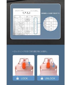 ウォーターボトル 水筒 ストロー 直飲み 大容量 タイムマーカー かわいい 洗いやすい スポーツボトル クリア 通勤 運動 ヨガ 学校 トレーニング 運動水筒 * 水筒