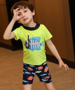 子供服   男の子 子供用水着 可愛い 海水着 3点セット 帽子付き 韓国子供服 水着 キッズ * 子ども用