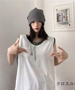 Tシャツ レディース トップス 40代 ベスト 綿 白 ニット 春夏 カットソー 新作 大きいサイズ シンプル UVカット 韓国風 30代 おしゃれ かわいい 20代 40代 * ノースリーブ