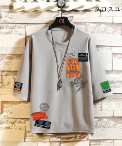 七分丈Tシャツ メンズ  おしゃれ   五分袖 カットソー 五分丈 七分袖Tシャツ 七分丈パーカー ティーシャツ ビッグT  大きいサイズ * 五分、七分袖