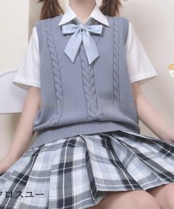 スクールベスト ベスト 女子 学生 無地 正統派 制服ベスト 通学 Ｖネック 二つ編み 高校生 中学生 団体服 袖なし 夏用 春 夏 S LL 秋 M L * スクールベスト