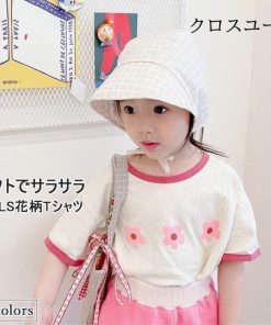 女の子 Tシャツ 半袖 ジュニア服 夏Tシャツ 花柄 子供 半袖Tシャツ 女児 夏 カットソー 花柄Tシャツ クルーネック キッズ サマーTシャツ * Tシャツ