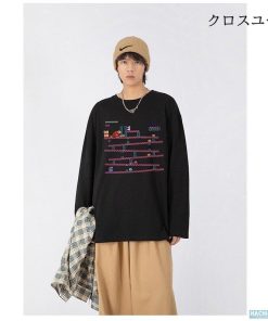 カットソー 長袖 メンズ プリント ティーシャツ 秋 Tシャツ 大きいサイズ 春 綿 ロンT ファッション * 長袖