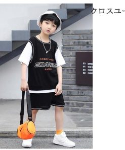 半袖Tシャツ 半ズボン 男の子 子供 偽二枚 2点セット ジュニア 男児 Tシャツ ショートパンツ 快適 夏Tシャツ 上下セット ハーフパンツ * 長ズボン、ロングパンツ