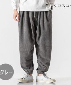 秋冬 ワイドルック コーデュロイパンツ メンズレディース カップル リブパンツ イージーパンツ サルエルパンツ オシャレカジュアルボトムス 韓国ファッション * サルエルパンツ