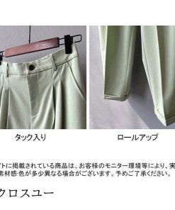 スーツパンツ 九分丈 タックパンツ ズボン レディース カジュアルパンツ パンツ タック入り 体型カバー サルエルパンツ 夏 春 * サルエルパンツ