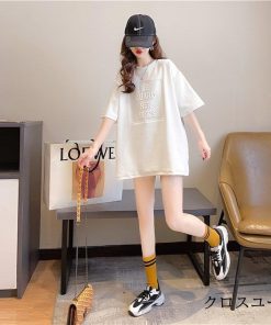 カットソー Tシャツ レディース 半袖 夏 トップス 大きいサイズ ゆったる 英字柄 ラウンドネック 無地 カジュアル 2022 体型カバー 半そで 五分袖 夏新作 * 半袖