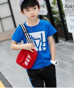 通学 男の子 ジュニア 男児 夏 Tシャツ 通園 子供服セット 上下2点セット 半ズボン 半袖Tシャツ ハーフパンツ プリントTシャツ 運動 * Tシャツ