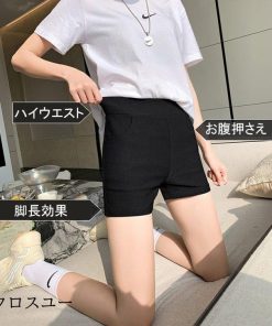 ハイウエスト パンツ ペチコートパンツ ショート丈 ストレッチ 夏 ヒップアップ 着痩せ 短パン インナーパンツ ショートパンツ レディース * ショートパンツ