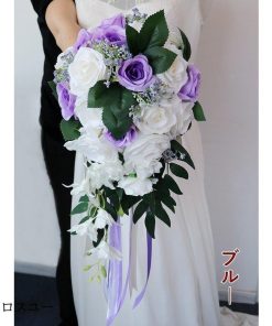 ブーケ ウエディングブーケ 花束 ウェディング 造花 花嫁 ブライダルブーケ 安い 結婚式 披露宴 歓迎会 卒業式 欧米 アートフラワー 写真撮り 手作り プレゼント * 花束、アレンジメント