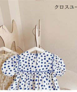 ワンピース ジュニア 夏 半袖ワンピース 半袖 キッズワンピース 女児 ドット柄 水玉柄 ワンピース 柄ワンピ 女の子 子供 サマーワンピース * ワンピース、チュニック