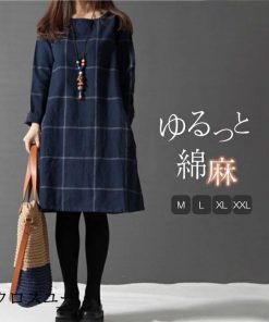 レディース  かわい おしゃれ ロングシャツ 秋冬 ワンピース チュニックワンピース チェック長袖ワンピース チェックシャツワンピース 新作 シンプルワンピース * ワンピース