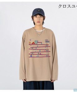 カットソー 長袖 メンズ プリント ティーシャツ 秋 Tシャツ 大きいサイズ 春 綿 ロンT ファッション * 長袖