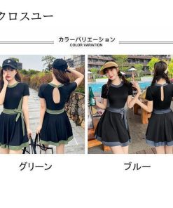 ワンピース レディース ワンピース水着 水泳服 水着ワンピース 女性 カップ付き 体型カバー 水着 半袖 スイムウェア ノンワイヤー スイミング * ワンピース