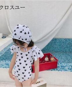 可愛い 子供服 女の子 練習用 水着 キッズ ガールズ リボン  ビーチ 温泉 水着 ハート * 子ども用