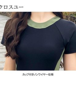 ワンピース レディース ワンピース水着 水泳服 水着ワンピース 女性 カップ付き 体型カバー 水着 半袖 スイムウェア ノンワイヤー スイミング * ワンピース