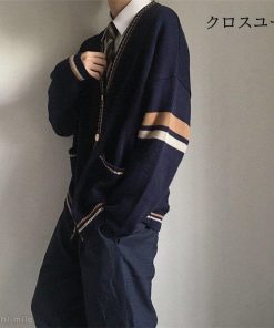 メンズ 男女兼用 制服 セーター おしゃれ ニット 冬 前開き レディース ゆったり Vネック 春 秋 カーディガン * カーディガン