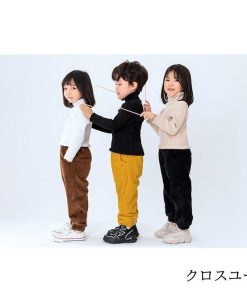 パンツ 子供服 秋冬 ボトムス ロング 美脚 韓国風 裏起毛 おしゃれ 新作 ロング 厚手 ゆったり あったか ズボン * 長ズボン、ロングパンツ