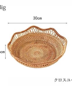 フルーツバスケット おしゃれ 藤編み 手作り お菓子入れ フルーツ皿 フルーツボール 菓子器 果物かご 果物収納 トレー プレート 家庭用 小物入れ 盛り付け 収納 * かご、バスケット