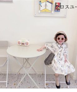 ゆるワンピース サマーワンピース 女の子 Aライン 柄ワンピ おしゃれ 半袖ワンピース 子供 半袖 ワンピース ジュニア 女児 ウサギ柄 夏 * ワンピース、チュニック