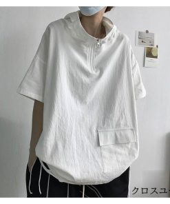 Tシャツ レディース メンズ 夏 半袖 パーカー フード付き カットソー おしゃれ 薄地 ゆったり トップス カップル ファッション 半袖Tシャツ 男女兼用 * 半袖