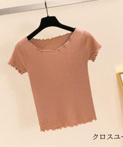 Tシャツ レディース きれいめ 40代 春夏 上品 半袖 Tシャツ ブラウス トップス 薄手 ニット オシャレ カジュアル 韓国風 Tシャツ 30代 ゆったり 50代 * 半袖