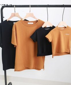 キッズ ペアルック 無地 親子お揃い服 ペア ママパパ 半袖Tシャツ 子供服 夏 女の子 親子 親子コーデ 男の子 シャツ * Ｔシャツ、カットソー