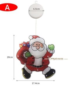 LEDライト クリスマス 飾り付け ショーウインドー ペンダントライト クリスマスツリー 飾り 電池式 サンタ 星 ベル 窓 パーティー ガラス Xmas アクセサリー * イルミネーションライト