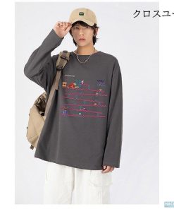 カットソー 長袖 メンズ プリント ティーシャツ 秋 Tシャツ 大きいサイズ 春 綿 ロンT ファッション * 長袖