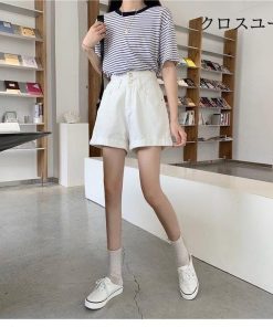 ミニ丈 ショート デニム Ｇパン ショートパンツ 短パン サマーパンツ Aライン レディース ハイウエスト ショーパン 着痩せ デニムパンツ 夏 * ショートパンツ