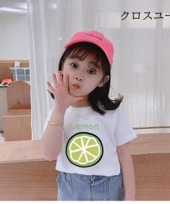 女の子 Tシャツ 夏 女児 半袖Tシャツ コットン 子供 サマーTシャツ カットソー フルーツ柄 半袖 キッズ おしゃれ コットンTシャツ ジュニアTシャツ * Tシャツ