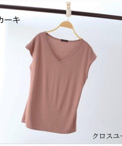 Tシャツ レディース トップス 40代 半袖 綿 白 ニット 春夏 カットソー 新作 大きいサイズ Vネック UVカット 韓国風 かわいい 40代 20代 おしゃれ 30代 * ノースリーブ